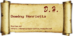 Demény Henrietta névjegykártya