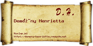 Demény Henrietta névjegykártya