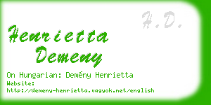 henrietta demeny business card