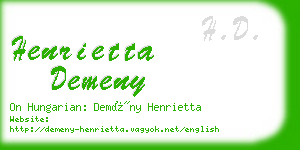 henrietta demeny business card